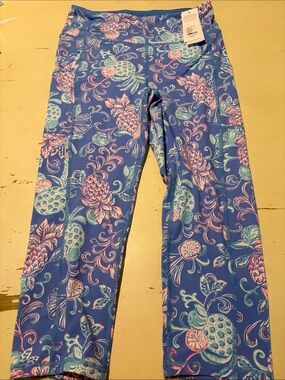 Lilly Pulitzer Weekender High Rise Crop Leggings Citrus Crush UPF 50 L NWT